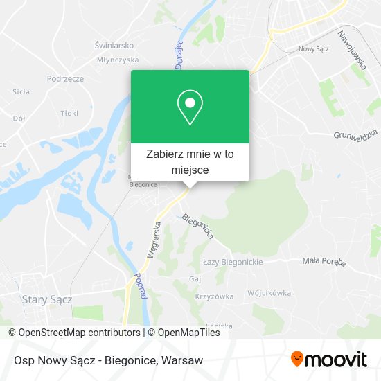 Mapa Osp Nowy Sącz - Biegonice