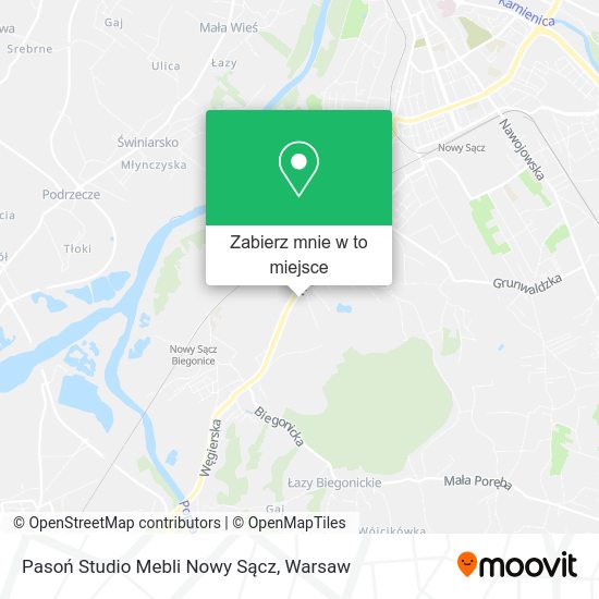 Mapa Pasoń Studio Mebli Nowy Sącz