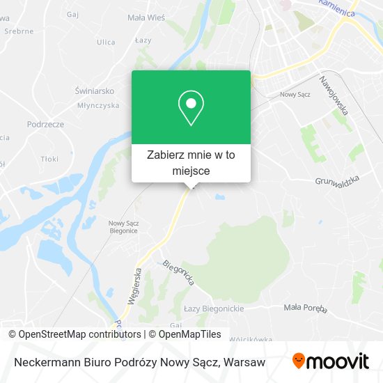 Mapa Neckermann Biuro Podrózy Nowy Sącz