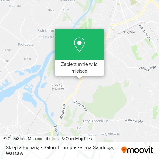 Mapa Sklep z Bielizną - Salon Triumph-Galeria Sandecja