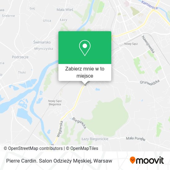 Mapa Pierre Cardin. Salon Odzieży Męskiej