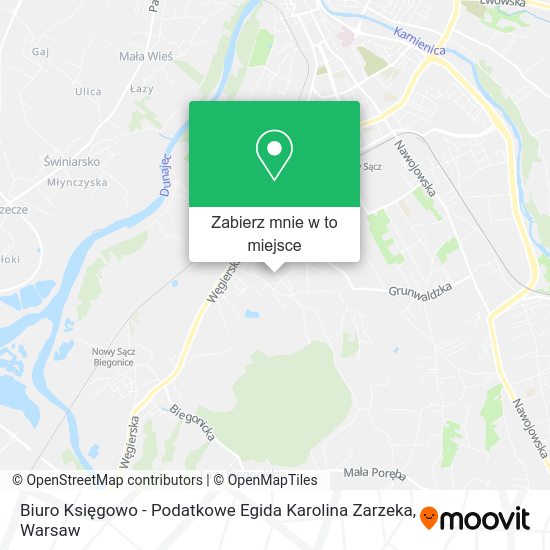 Mapa Biuro Księgowo - Podatkowe Egida Karolina Zarzeka