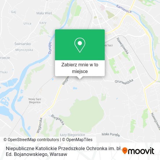 Mapa Niepubliczne Katolickie Przedszkole Ochronka im. bł. Ed. Bojanowskiego