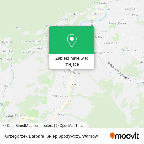 Mapa Grzegorzek Barbara. Sklep Spozywczy