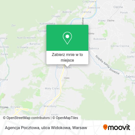 Mapa Agencja Pocztowa, ulica Widokowa