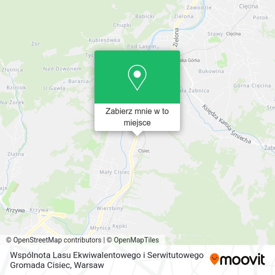 Mapa Wspólnota Lasu Ekwiwalentowego i Serwitutowego Gromada Cisiec