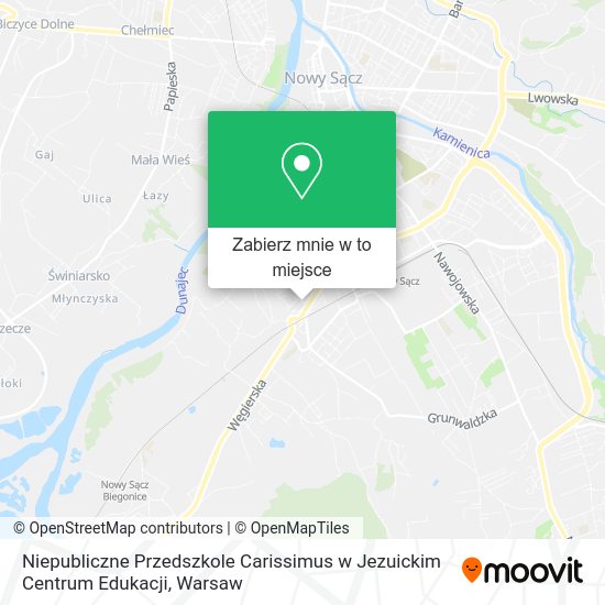 Mapa Niepubliczne Przedszkole Carissimus w Jezuickim Centrum Edukacji