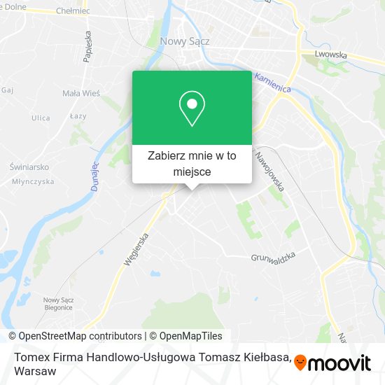 Mapa Tomex Firma Handlowo-Usługowa Tomasz Kiełbasa