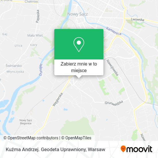 Mapa Kuźma Andrzej. Geodeta Uprawniony