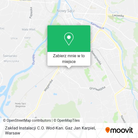 Mapa Zakład Instalacji C.O. Wod-Kan. Gaz Jan Karpiel