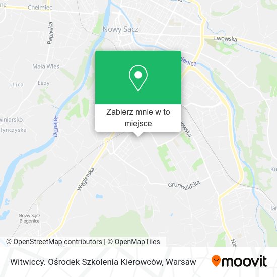 Mapa Witwiccy. Ośrodek Szkolenia Kierowców