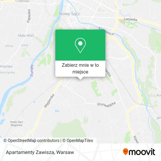 Mapa Apartamenty Zawisza