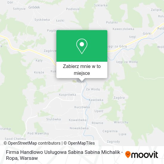 Mapa Firma Handlowo Usługowa Sabina Sabina Michalik - Ropa