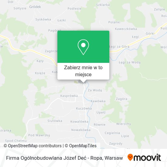 Mapa Firma Ogólnobudowlana Józef Deć - Ropa