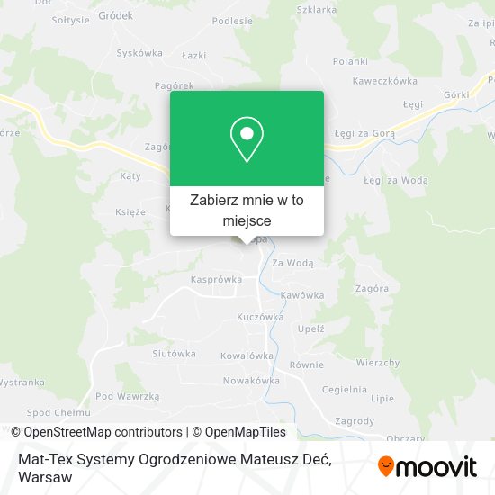 Mapa Mat-Tex Systemy Ogrodzeniowe Mateusz Deć