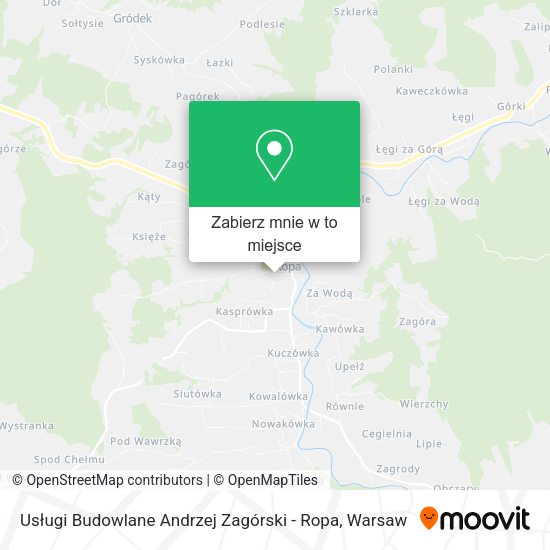 Mapa Usługi Budowlane Andrzej Zagórski - Ropa