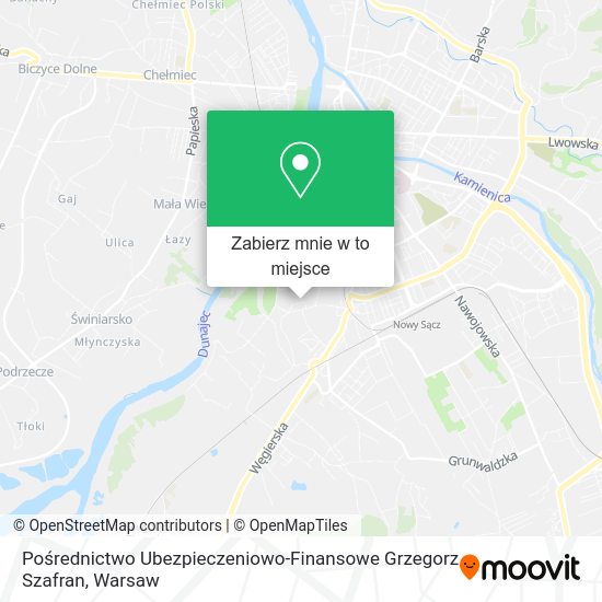 Mapa Pośrednictwo Ubezpieczeniowo-Finansowe Grzegorz Szafran