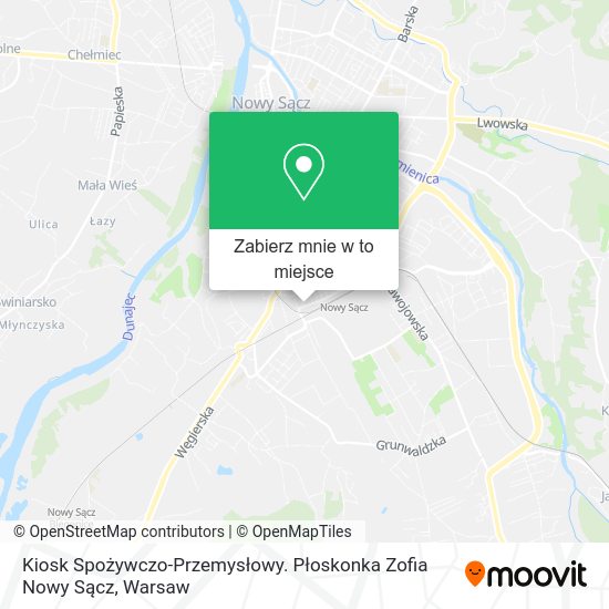 Mapa Kiosk Spożywczo-Przemysłowy. Płoskonka Zofia Nowy Sącz