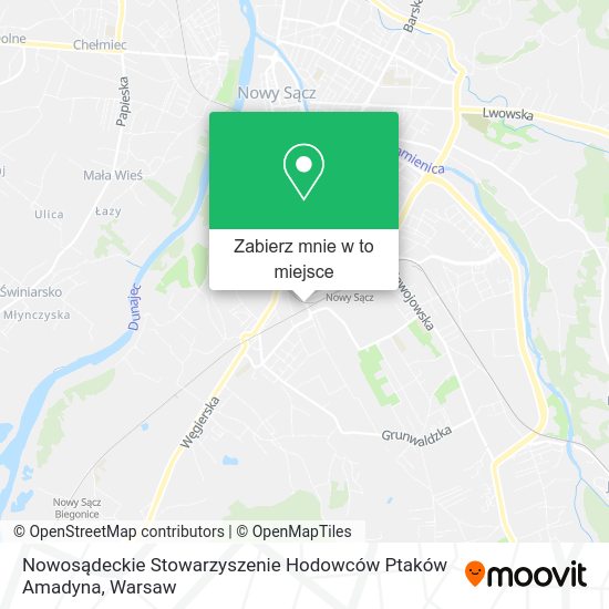 Mapa Nowosądeckie Stowarzyszenie Hodowców Ptaków Amadyna