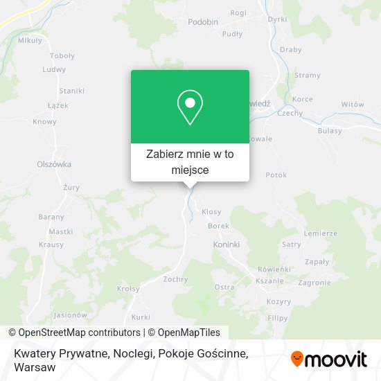 Mapa Kwatery Prywatne, Noclegi, Pokoje Gościnne