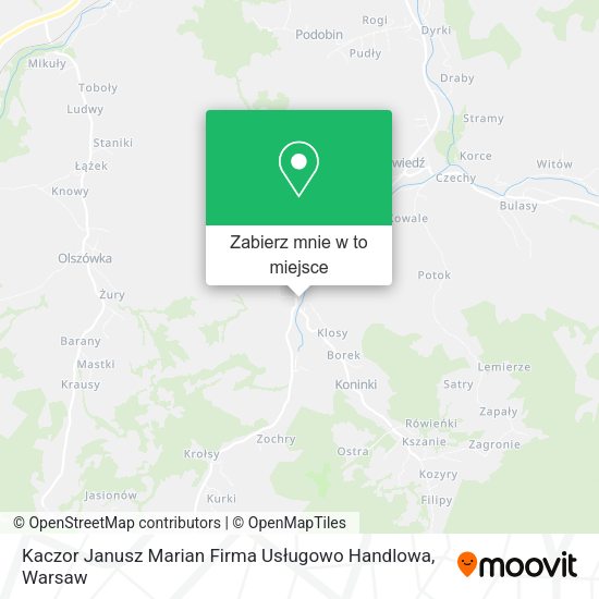 Mapa Kaczor Janusz Marian Firma Usługowo Handlowa