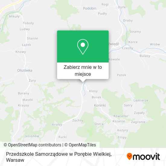 Mapa Przedszkole Samorządowe w Porębie Wielkiej