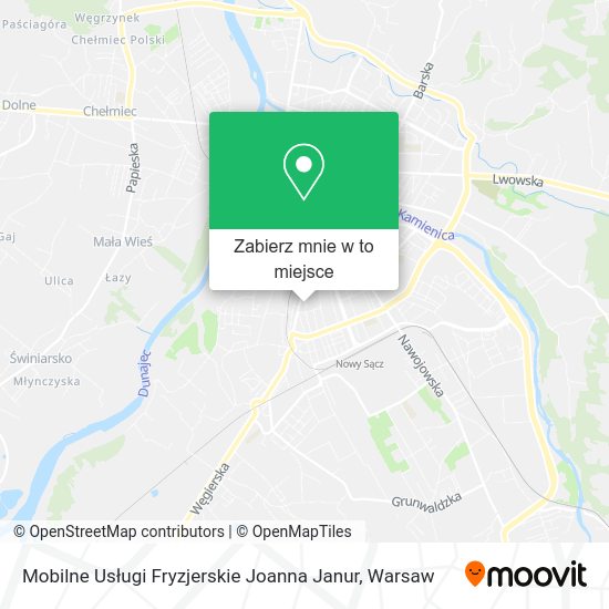 Mapa Mobilne Usługi Fryzjerskie Joanna Janur