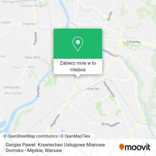 Mapa Gargas Paweł. Krawiectwo Usługowe Miarowe Domsko - Męskie