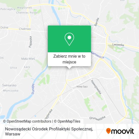 Mapa Nowosądecki Ośrodek Profilaktyki Społecznej