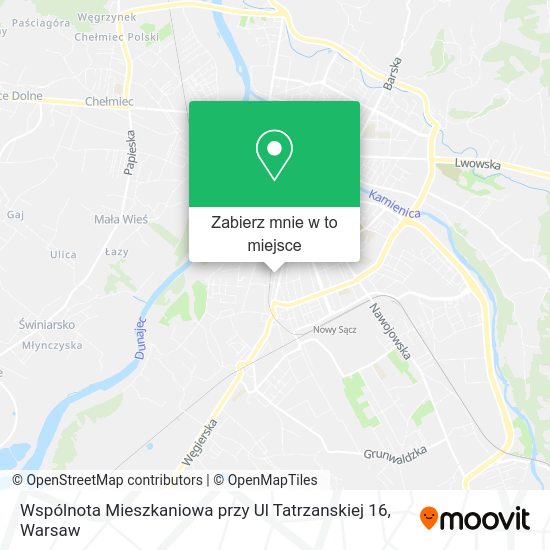 Mapa Wspólnota Mieszkaniowa przy Ul Tatrzanskiej 16