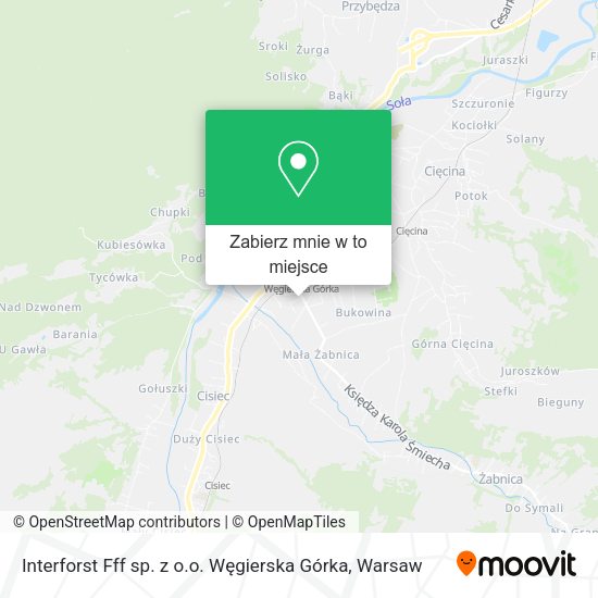 Mapa Interforst Fff sp. z o.o. Węgierska Górka