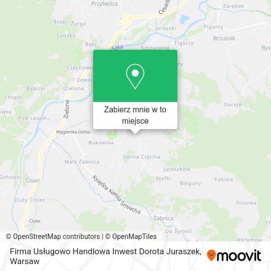 Mapa Firma Usługowo Handlowa Inwest Dorota Juraszek