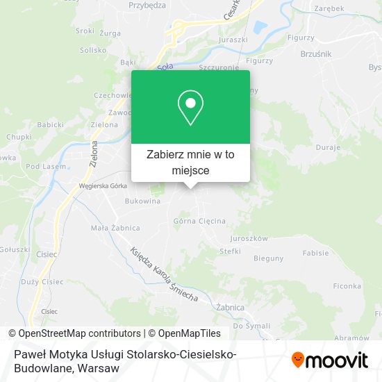 Mapa Paweł Motyka Usługi Stolarsko-Ciesielsko-Budowlane