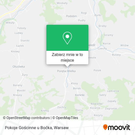 Mapa Pokoje Gościnne u Boćka