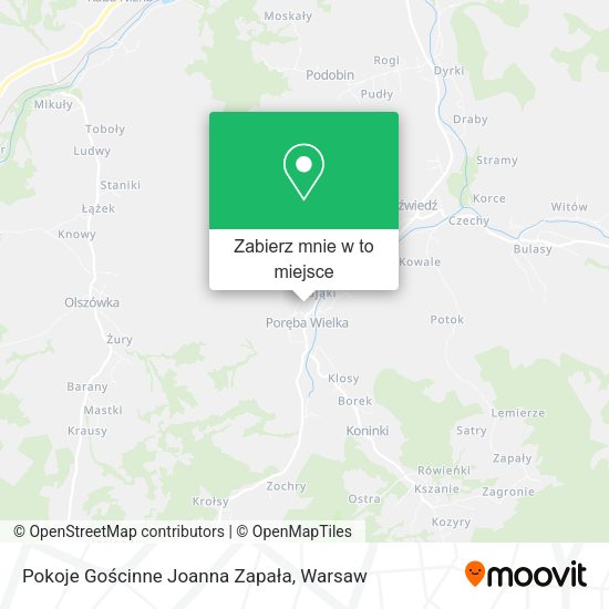 Mapa Pokoje Gościnne Joanna Zapała