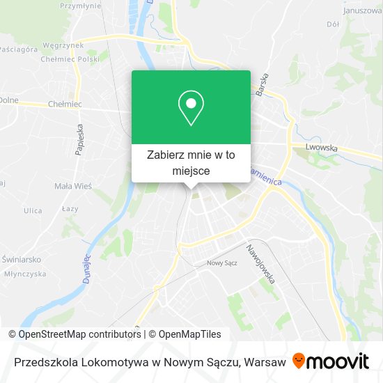 Mapa Przedszkola Lokomotywa w Nowym Sączu