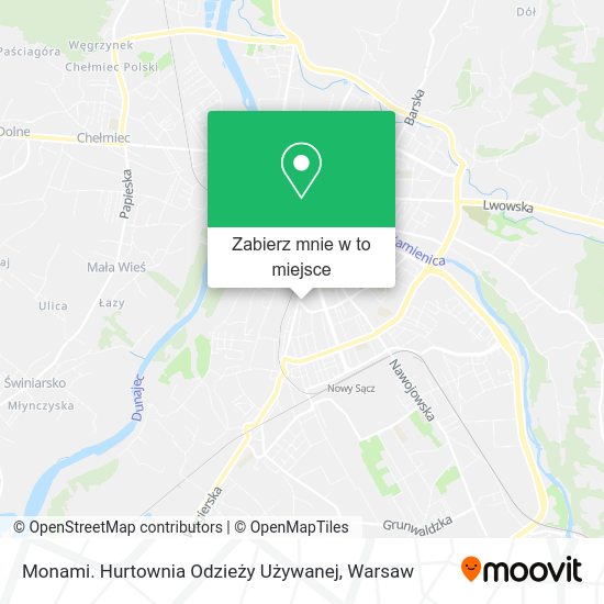 Mapa Monami. Hurtownia Odzieży Używanej