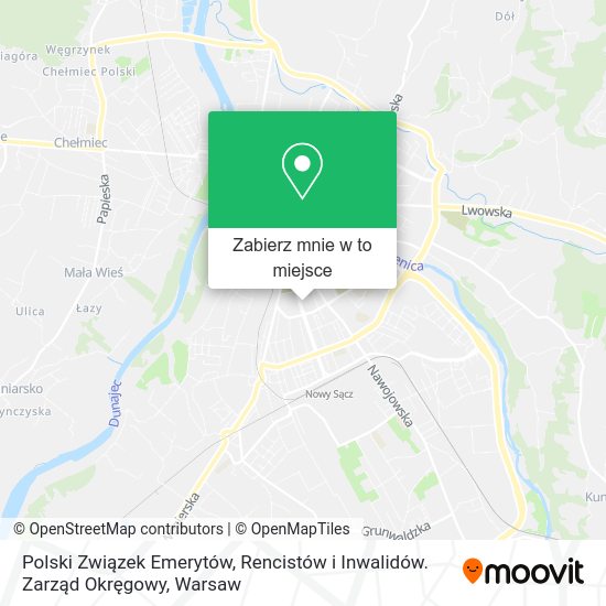 Mapa Polski Związek Emerytów, Rencistów i Inwalidów. Zarząd Okręgowy