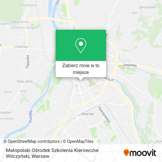 Mapa Małopolski Ośrodek Szkolenia Kierowców Wilczyński