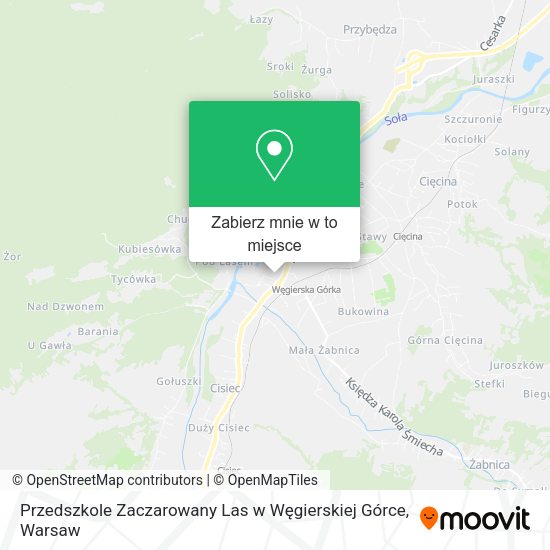 Mapa Przedszkole Zaczarowany Las w Węgierskiej Górce