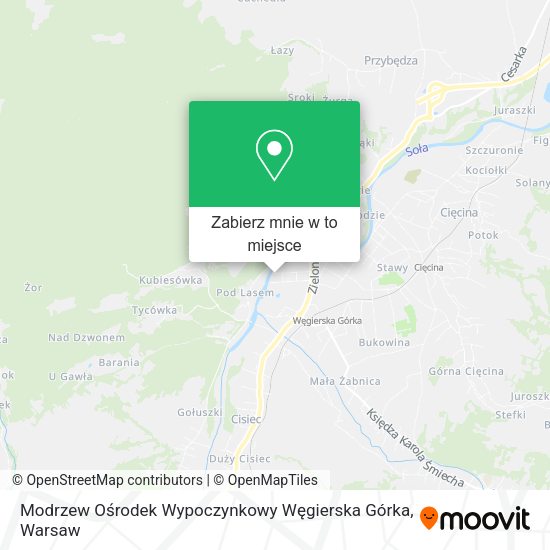 Mapa Modrzew Ośrodek Wypoczynkowy Węgierska Górka