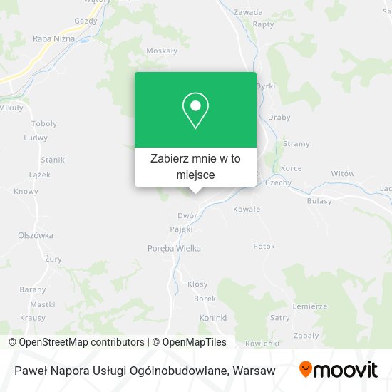 Mapa Paweł Napora Usługi Ogólnobudowlane