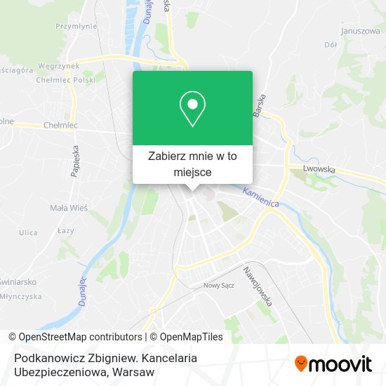 Mapa Podkanowicz Zbigniew. Kancelaria Ubezpieczeniowa