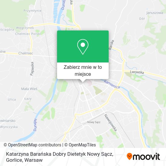 Mapa Katarzyna Barańska Dobry Dietetyk Nowy Sącz, Gorlice