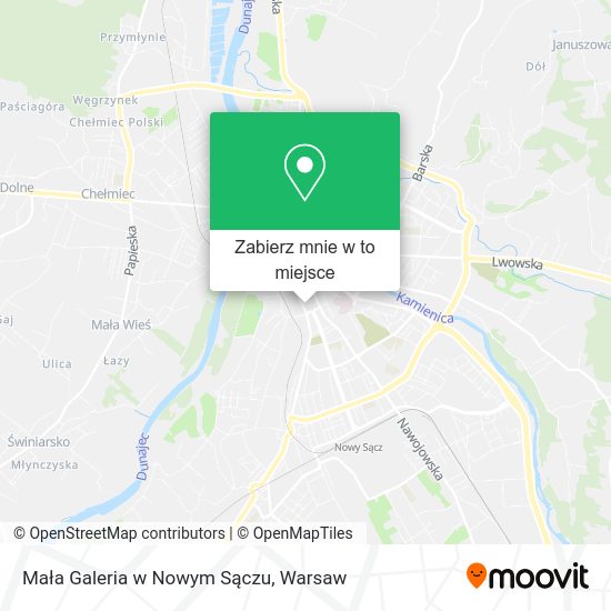 Mapa Mała Galeria w Nowym Sączu