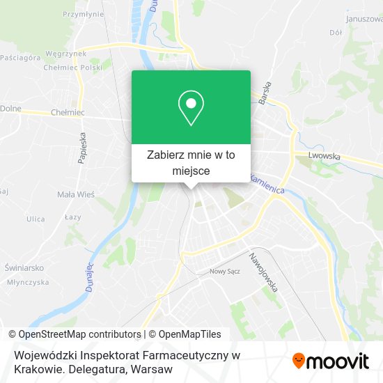 Mapa Wojewódzki Inspektorat Farmaceutyczny w Krakowie. Delegatura