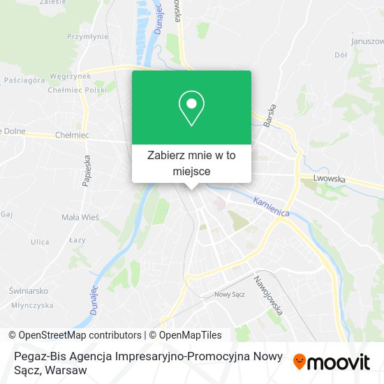 Mapa Pegaz-Bis Agencja Impresaryjno-Promocyjna Nowy Sącz