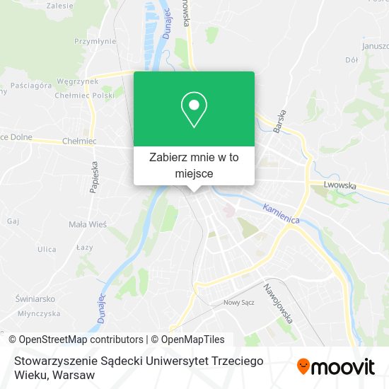 Mapa Stowarzyszenie Sądecki Uniwersytet Trzeciego Wieku