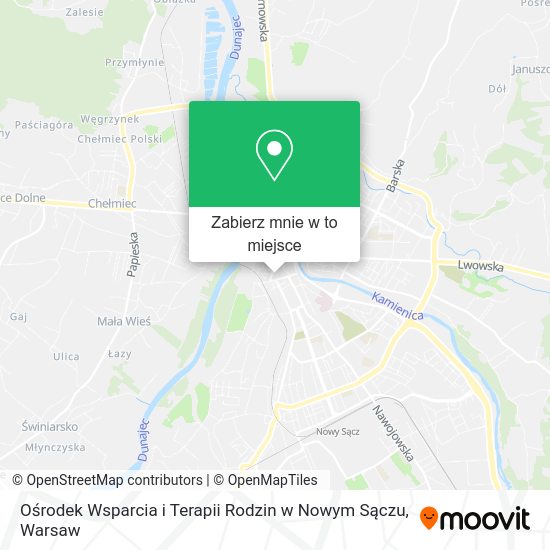 Mapa Ośrodek Wsparcia i Terapii Rodzin w Nowym Sączu