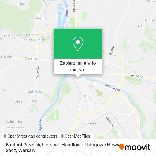 Mapa Bastpol Przedsiębiorstwo Handlowo-Usługowe Nowy Sącz